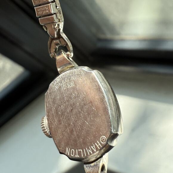 Vintage Hamilton Ladies Cocktail Watch 10k Rolled Gold Bezel Mechanical WORKS - Picture 3 of 8